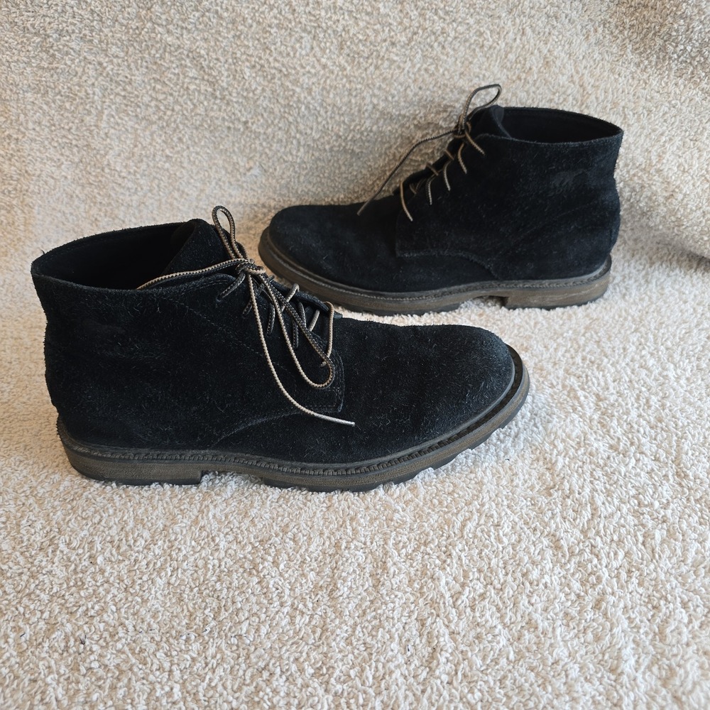 Sorel Men's Black Ankle Boots Madson II Chukka Suede NM2281 Sz 8.5